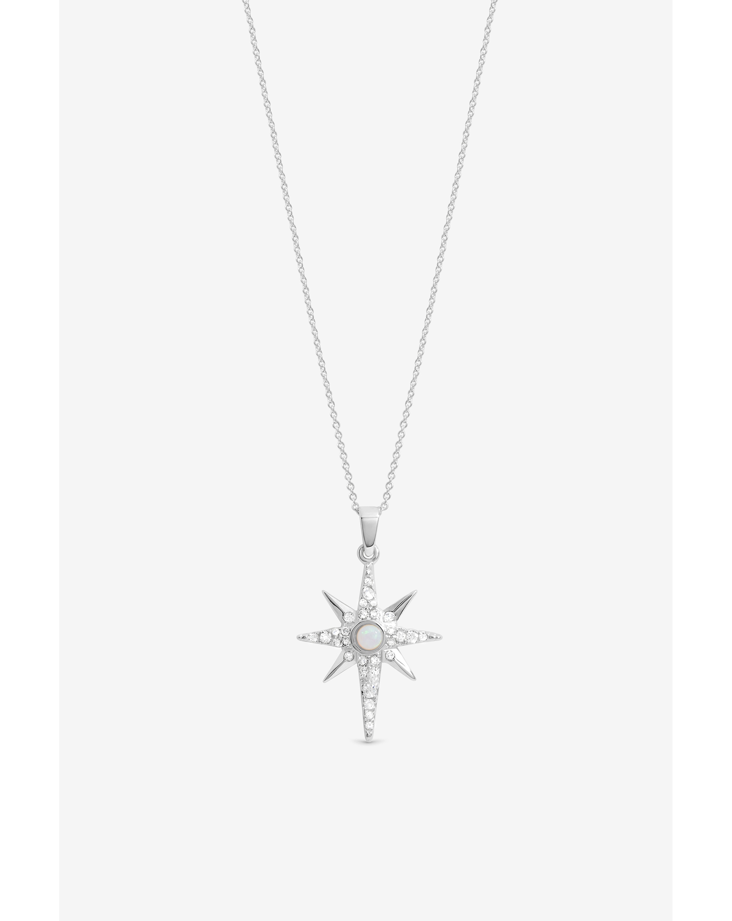 Sterling Silver 925 CZ Opal Pendant
