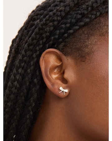 Simply Silver Sterling Silver 925 Cubic Zirconia Bow Earrings - Gift Cracker