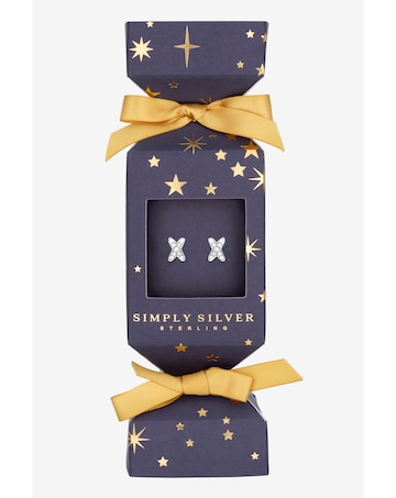 Simply Silver Sterling Silver 925 Cubic Zirconia Kiss Earrings - Gift Cracker