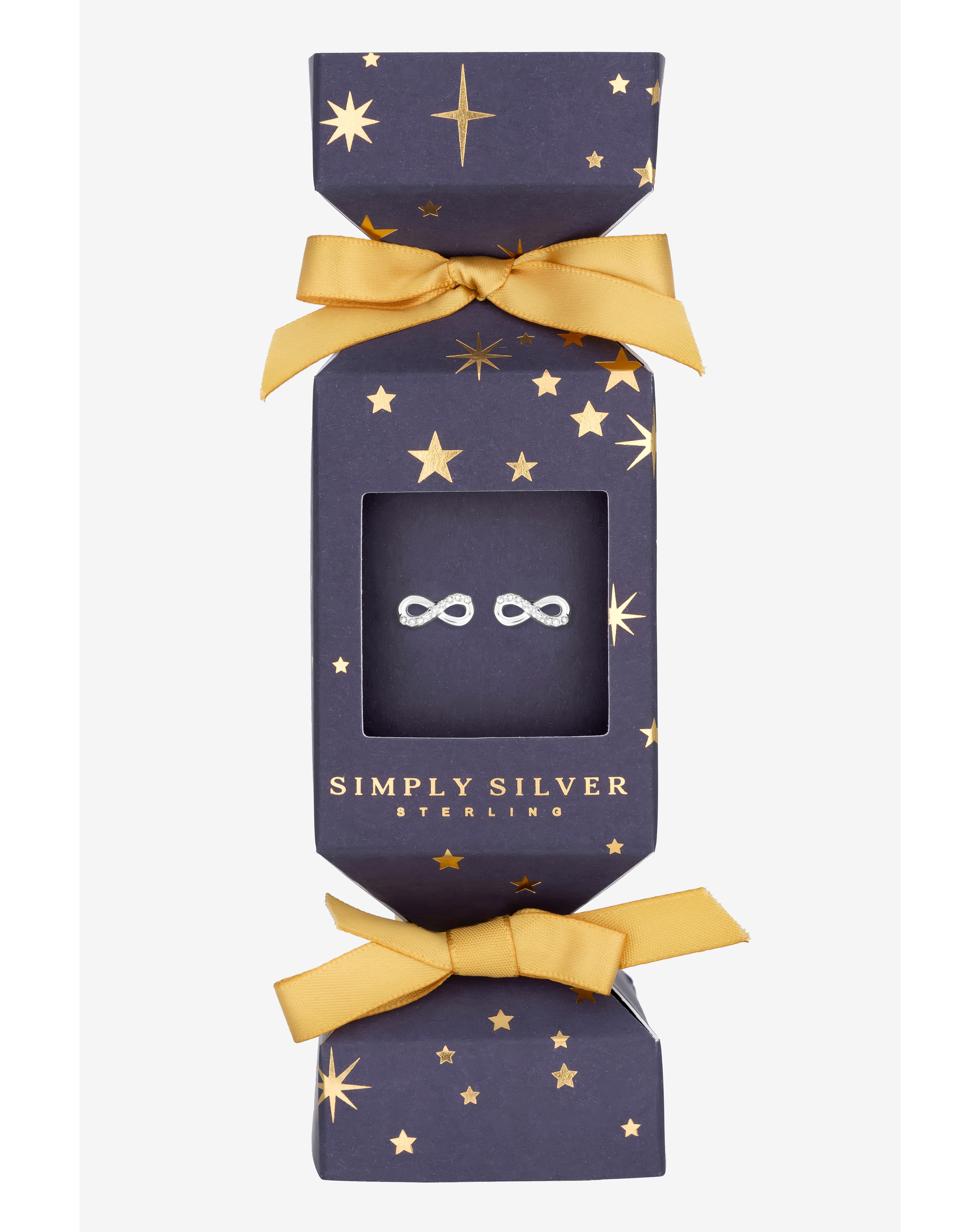 Sterling Silver CZ Infinity Earrings