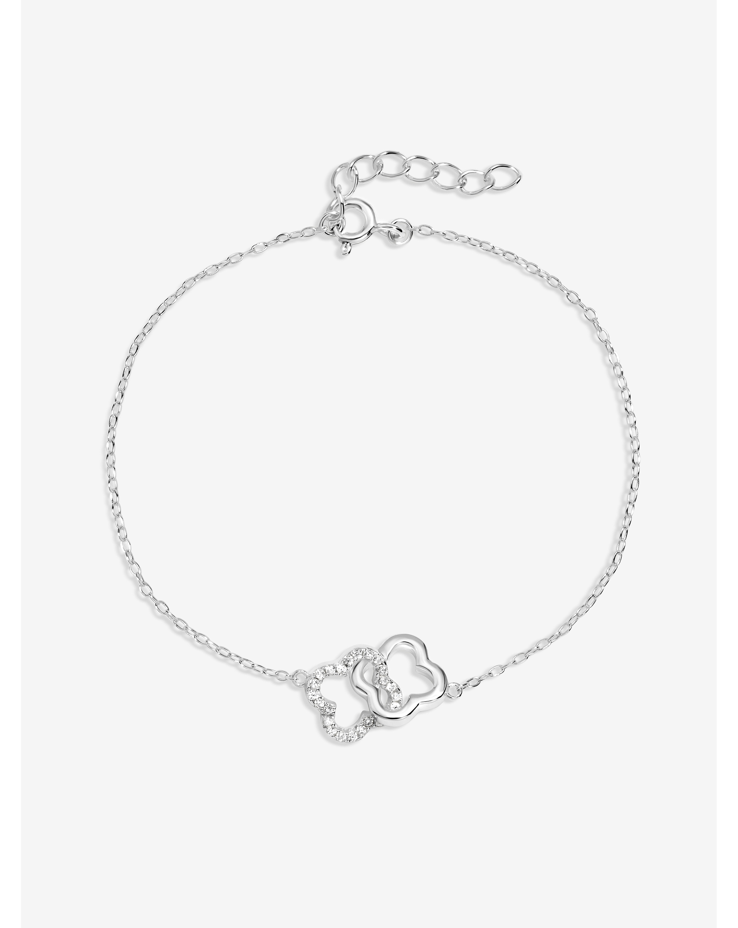 Simply Silver Interlink Clover Bracelet