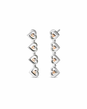 Tree of Life Sterling Silver Heart Drop-Stud Earrings