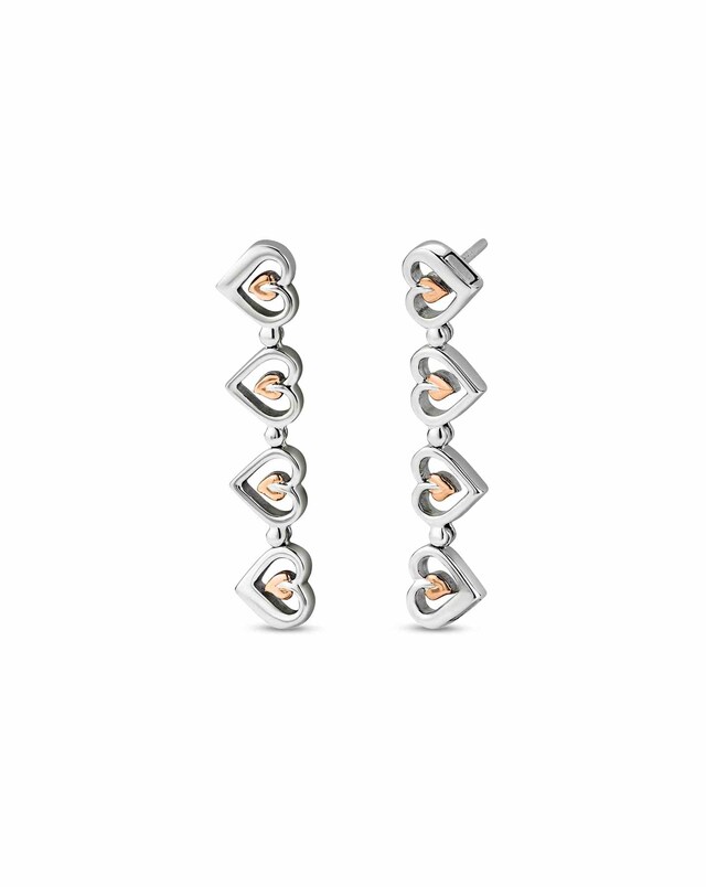 Heart Drop-Stud Earrings