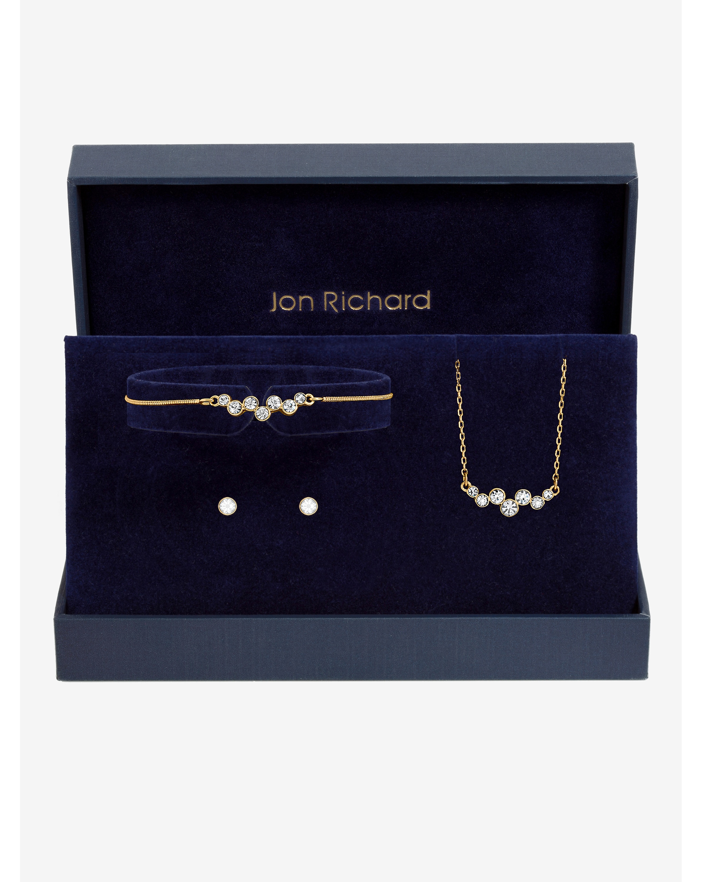 Jon Richard Gold Bubble Crystal Trio Set