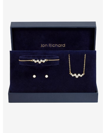 Jon Richard Gold Plated Bubble Crystal Trio Set - Gift Box