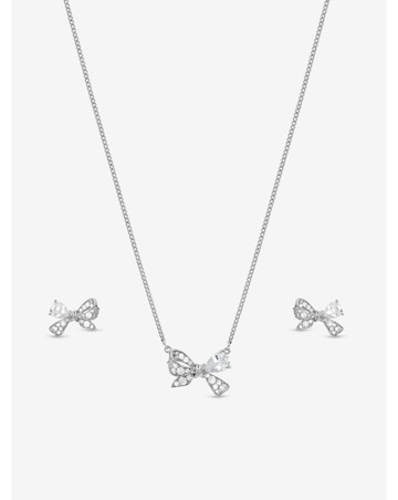 Jon Richard Rhodium Plated Bow Box Set - Gift Box