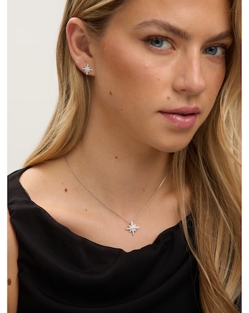 Jon Richard Rhodium Plated and Pave Star Set - Gift Box