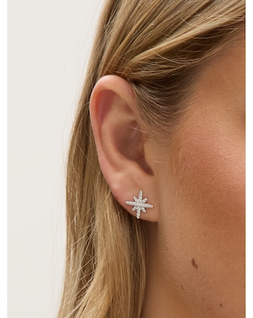 Jon Richard Rhodium Plated and Pave Star Set - Gift Box