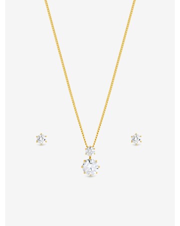 Jon Richard Gold Plated and Cubic Zirconia Round Drop Box Set - Gift Box