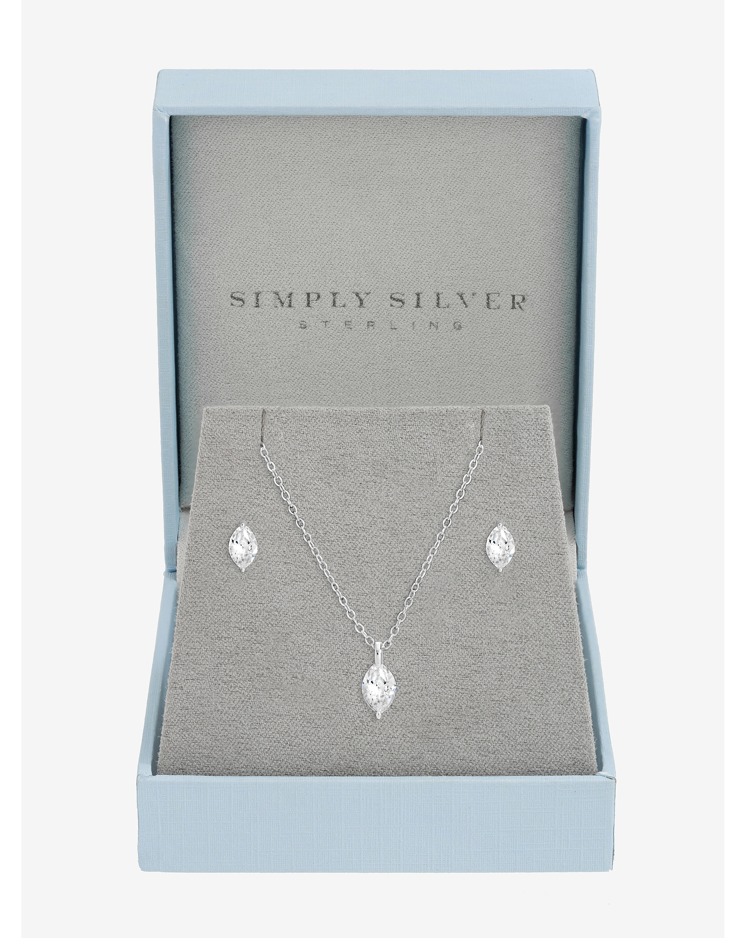 Sterling Silver 925 CZ Marquise Set