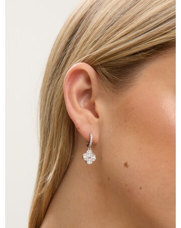 Jon Richard Rhodium Clover Earrings