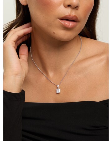 Jon Richard Rhodium Plated Crystal Open Stone Pendant Set - Gift Box