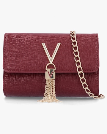 Valentino Bags Divina Bordeaux Pebbled Shoulder Bag