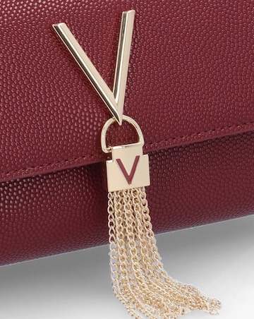 Valentino Bags Divina Bordeaux Pebbled Shoulder Bag
