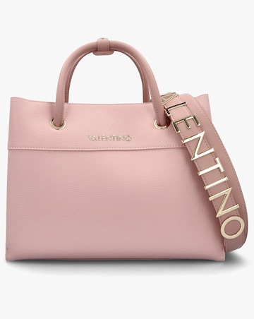 Valentino Bags Alexia Pink Logo Strap Tote Bag