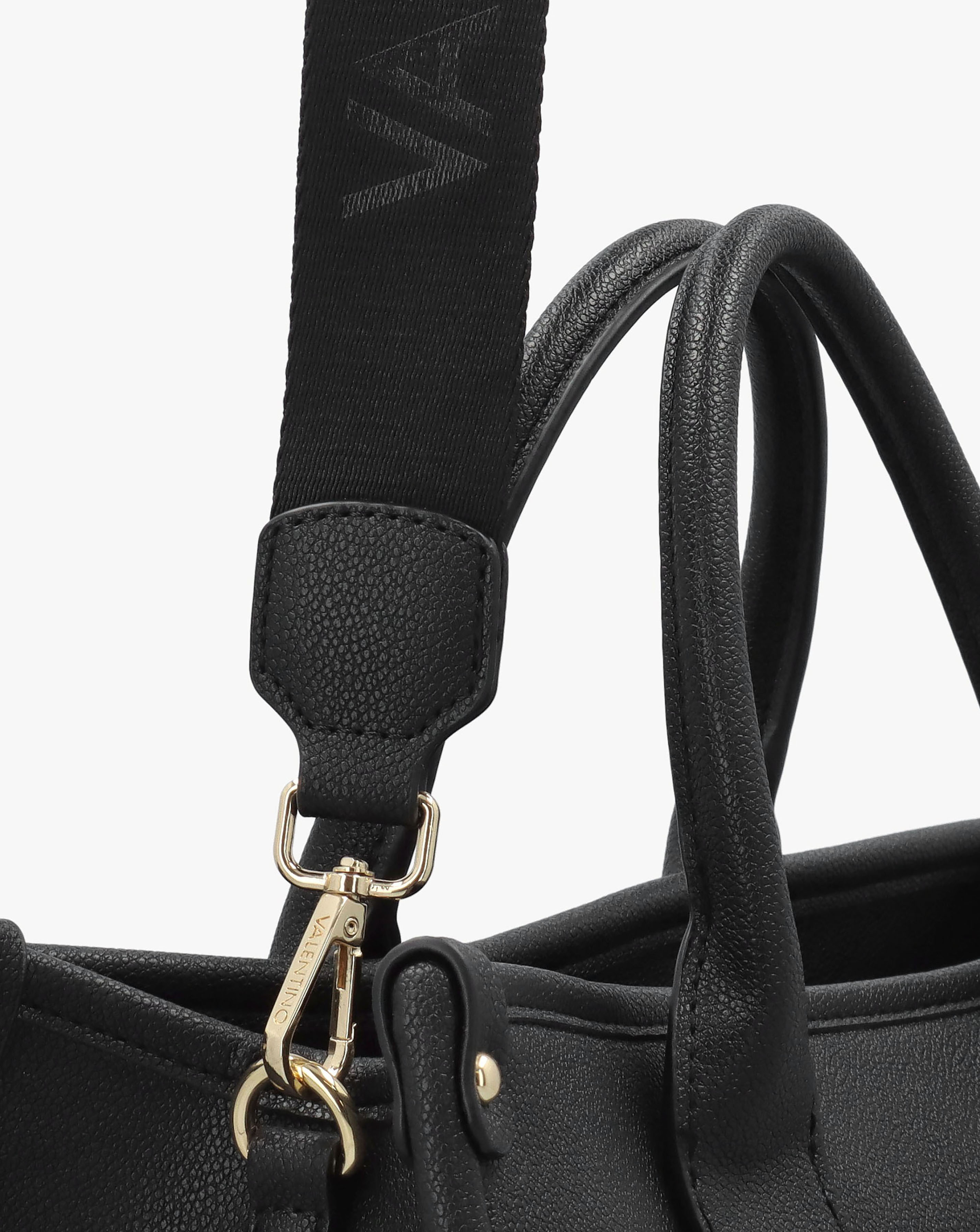 Valentino Bags Foxy Black Debossed Logo Shopper Bag | JD Williams