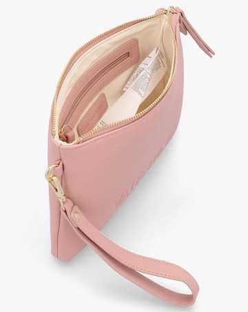 Valentino Bags Foxy Pink Debossed Logo Pochette Bag