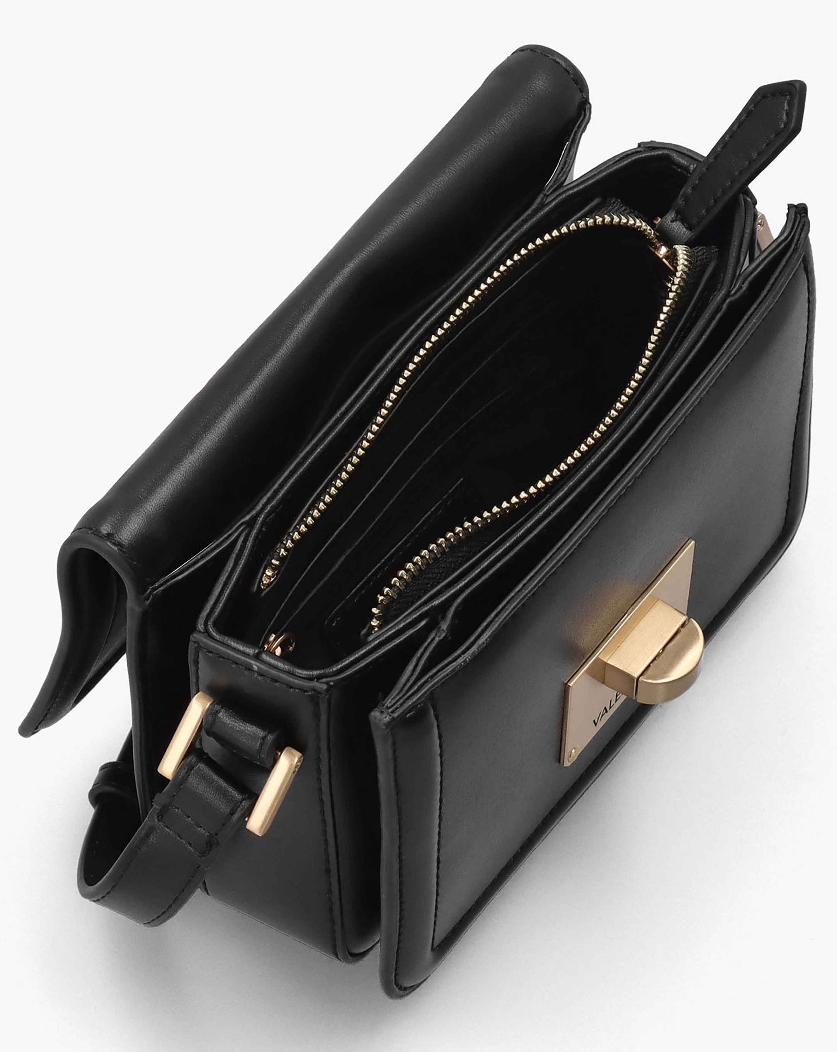 Valentino Bags Floren Black Turn Lock Cross-Body Bag | JD Williams