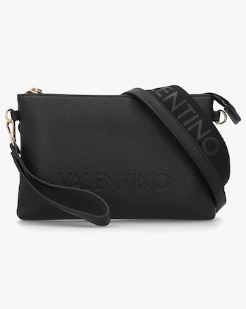 Valentino Bags Foxy Black Debossed Logo Pochette Bag