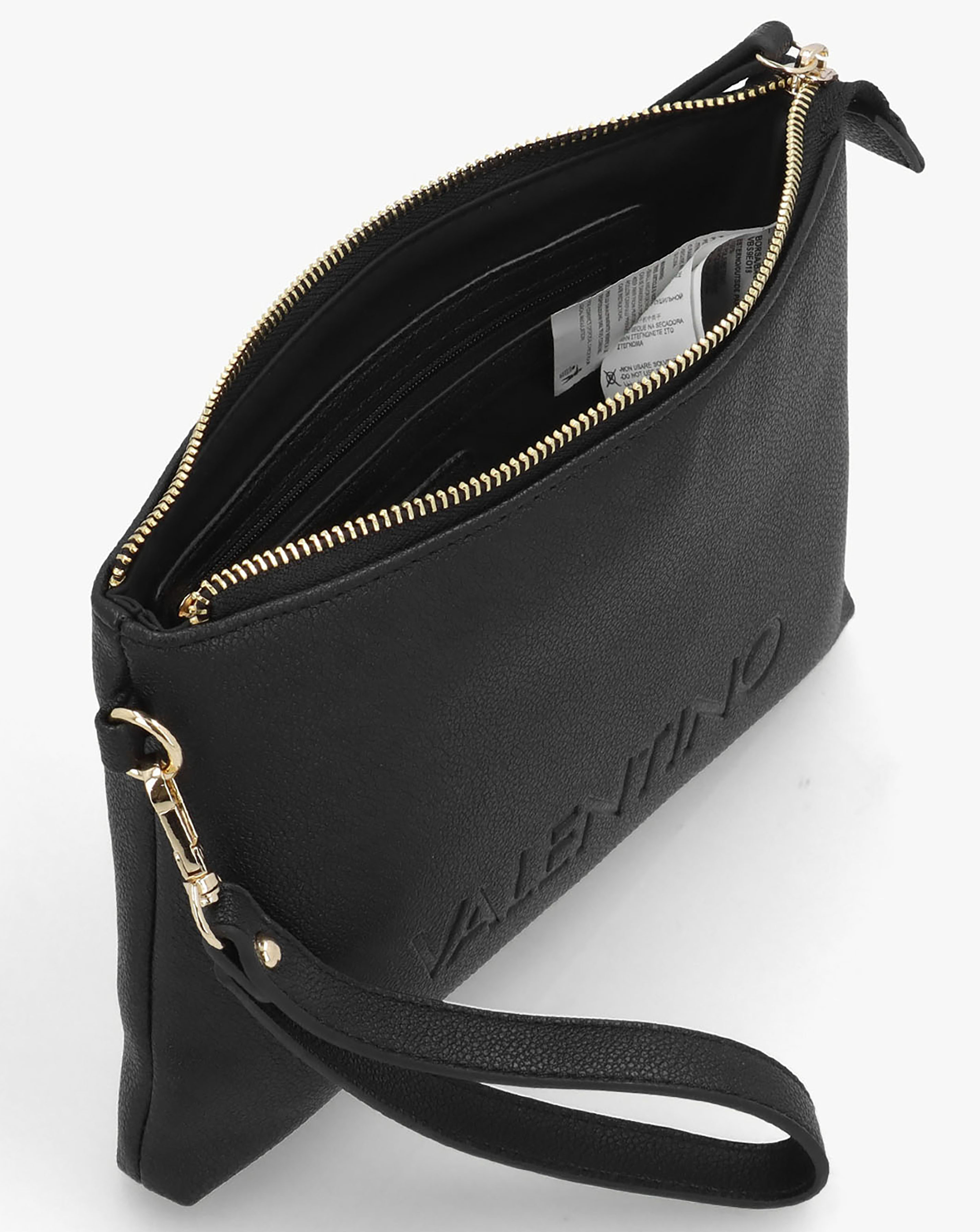 Valentino Bags Foxy Black Debossed Logo Pochette Bag | JD Williams