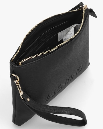 Valentino Bags Foxy Black Debossed Logo Pochette Bag