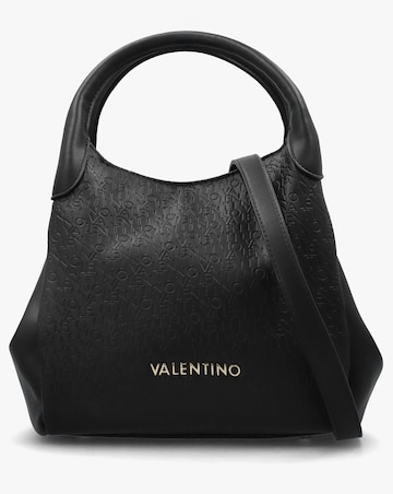 Valentino Bags Falak Black Debossed Logo Shopper Bag
