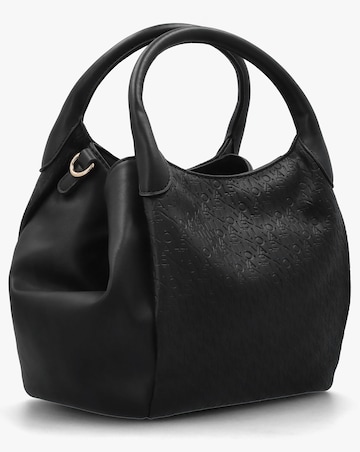 Valentino Bags Falak Black Debossed Logo Shopper Bag