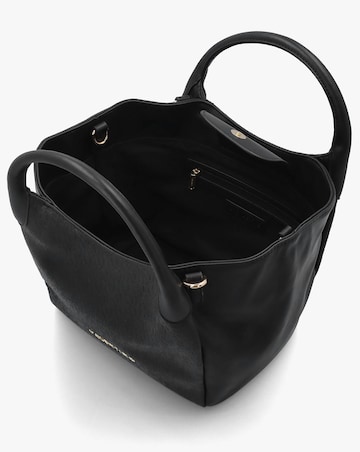 Valentino Bags Falak Black Debossed Logo Shopper Bag