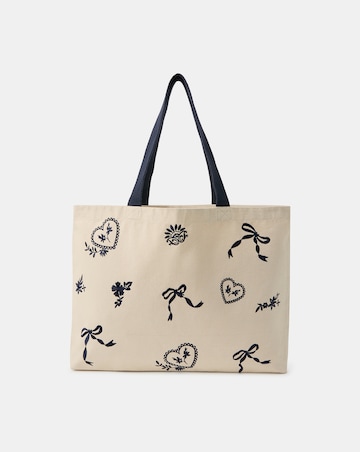 Accessorize Bow Embroidered Shopper Bag