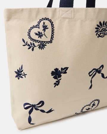 Accessorize Bow Embroidered Shopper Bag