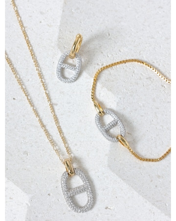 Jon Richard 18K Gold Plated and Crystal Link Drop Earrings