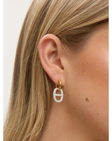 Jon Richard 18K Gold Plated and Crystal Link Drop Earrings