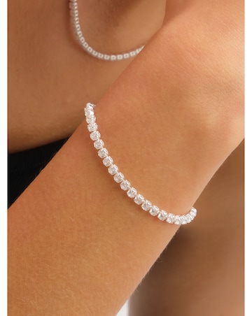 Jon Richard Waterproof Sterling Silver Plated Tennis Bracelet