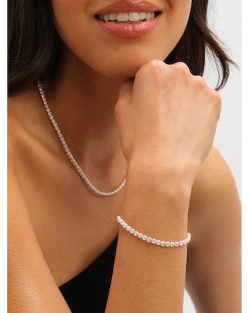 Jon Richard Waterproof Sterling Silver Plated Tennis Bracelet