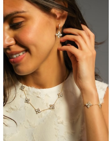 Jon Richard Gold Plated and Emerald Clover Necklace - Gift Box