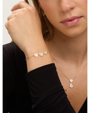 Jon Richard 18K Gold Plated Micro Pave Heart Earrings