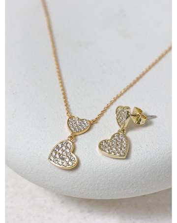 Jon Richard 18K Gold Plated Micro Pave Heart Earrings