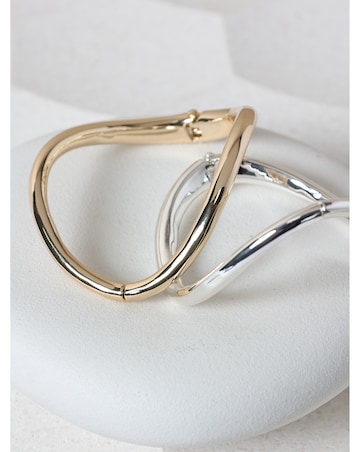 Jon Richard Gold Plated Polished Wave Cuff Bracelet