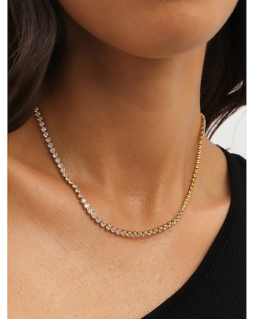 Jon Richard Waterproof Gold Plated Tennis Necklace