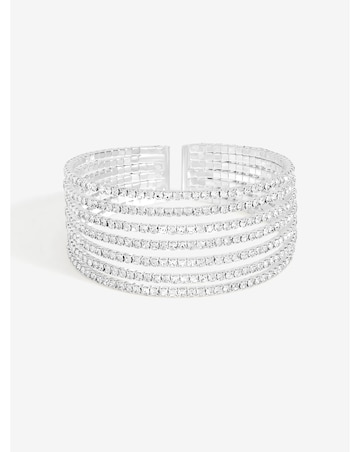 Jon Richard Silver Plated and Crystal Statement Cuff Bracelet