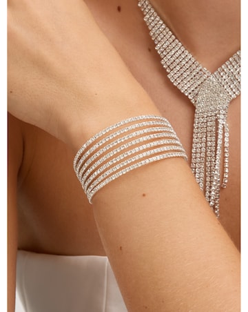 Jon Richard Silver Plated and Crystal Statement Cuff Bracelet