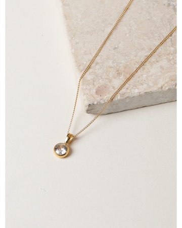 Jon Richard Waterproof Gold Plated Crystal Besel Pendant