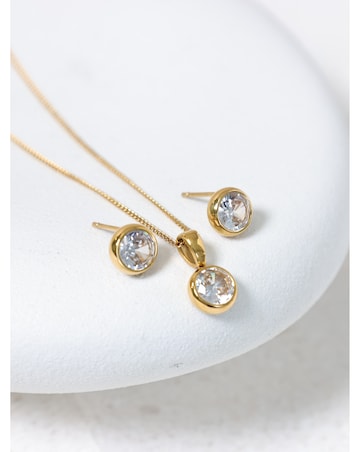 Jon Richard Waterproof Gold Plated Crystal Besel Pendant