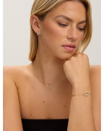 Jon Richard Gold Plated Crystal and Polished Heart Trio Set - Gift Box