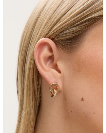 Jon Richard Gold Plated and Crystal Circle Link Trio Set - Gift Box