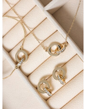 Jon Richard Gold Plated and Crystal Circle Link Trio Set - Gift Box