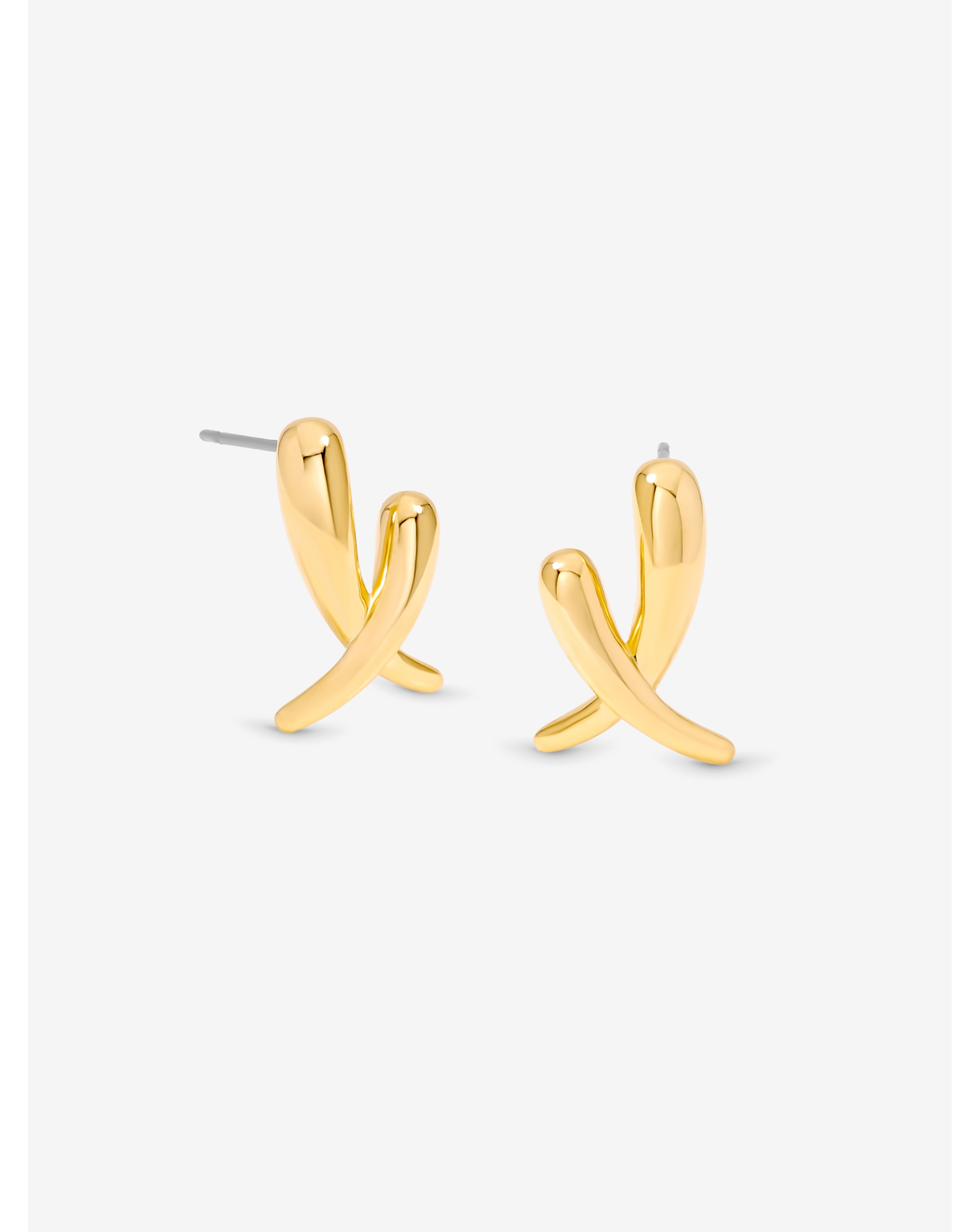 Gold Plated Polished Kiss Earrings