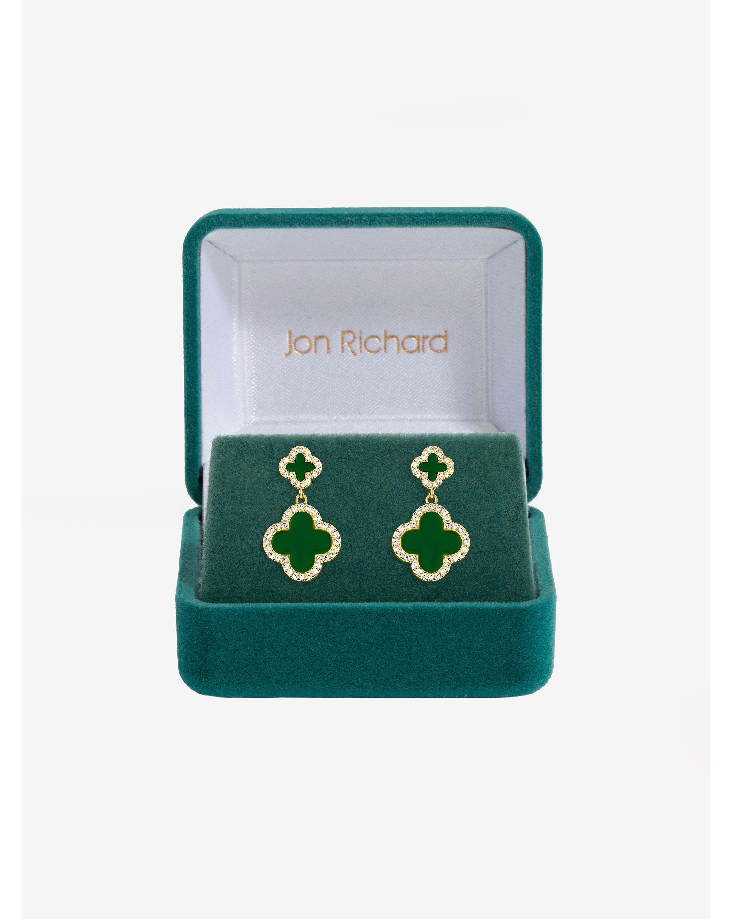 Gold Plated Clover Earrings - Gift Box