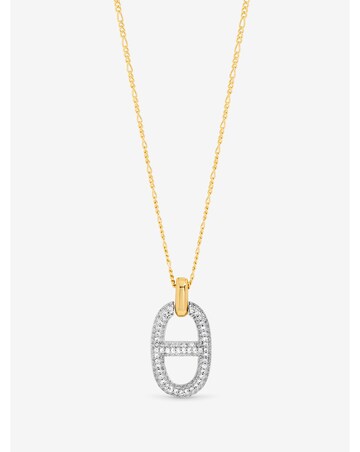 Jon Richard 18K Gold Plated Two Tone Pave Link Necklace