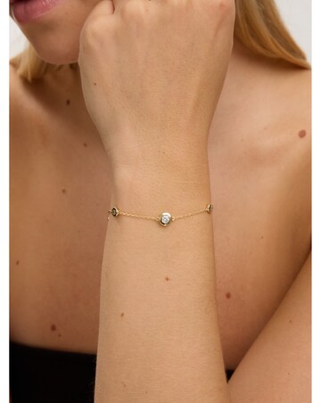 Jon Richard 14K Gold Plated and Cubic Zirconia Besel Station Bracelet